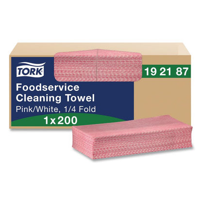 Foodservice Cleaning Towel, 1-Ply, 6 x 10.75, Pink, 200/Carton