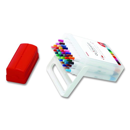 ClickArt Porous Point Pen, Retractable, Fine 0.6 mm, Assorted Ink Colors, White Barrel, 36/Pack