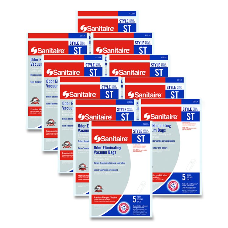 Style ST Disposable Vacuum Bags for SC600 and SC800 Series, 5/Pack, 10 Packs/Carton
