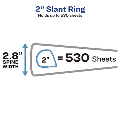 Heavy-Duty Non Stick View Binder with DuraHinge and Slant Rings, 3 Rings, 2" Capacity, 11 x 8.5, White, (5504)