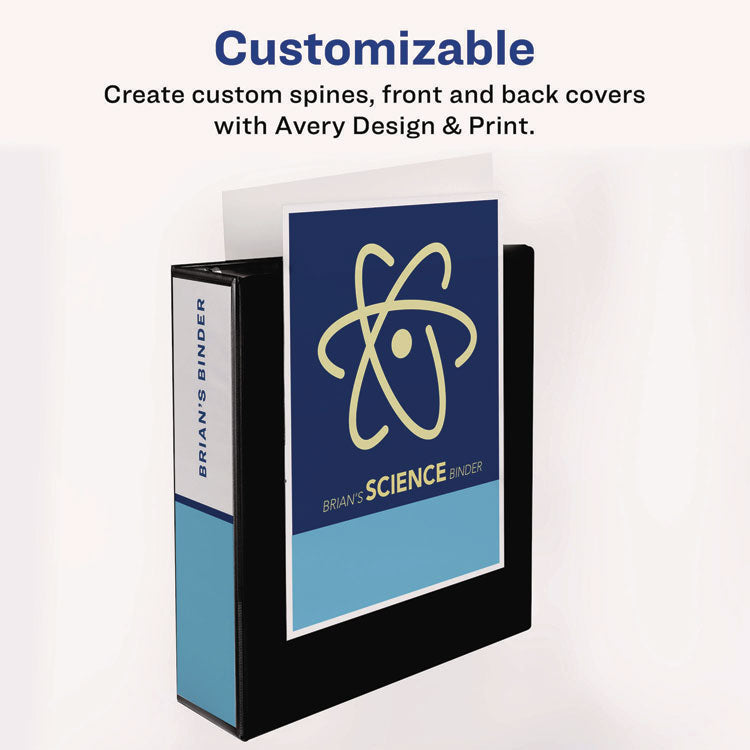 Heavy-Duty Non Stick View Binder with DuraHinge and Slant Rings, 3 Rings, 2" Capacity, 11 x 8.5, White, (5504)
