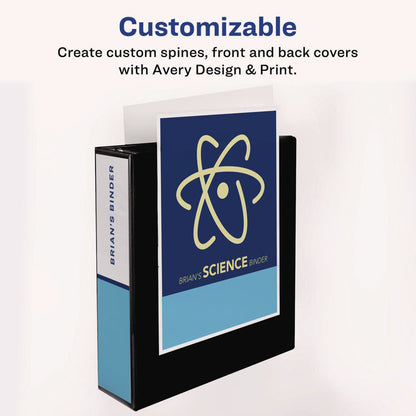Heavy-Duty Non Stick View Binder with DuraHinge and Slant Rings, 3 Rings, 2" Capacity, 11 x 8.5, White, (5504)