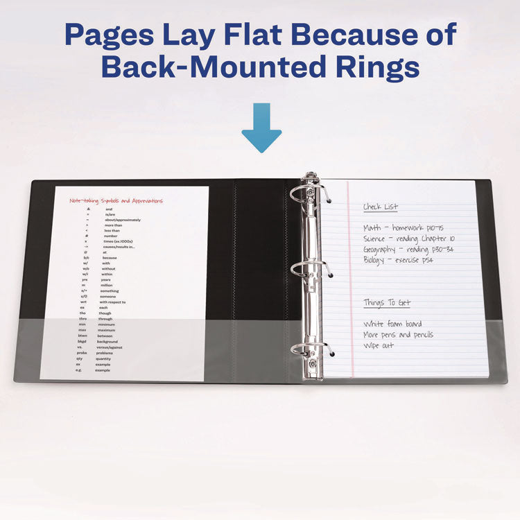 Heavy-Duty Non Stick View Binder with DuraHinge and Slant Rings, 3 Rings, 2" Capacity, 11 x 8.5, White, (5504)