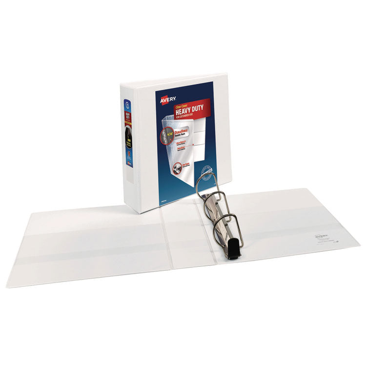 Heavy-Duty Non Stick View Binder with DuraHinge and Slant Rings, 3 Rings, 3" Capacity, 11 x 8.5, White, (5604)