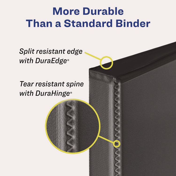 Heavy-Duty Non Stick View Binder with DuraHinge and Slant Rings, 3 Rings, 3" Capacity, 11 x 8.5, White, (5604)