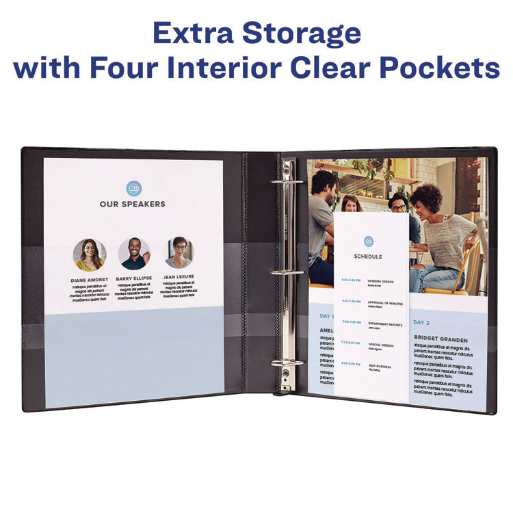 Heavy-Duty Non Stick View Binder with DuraHinge and Slant Rings, 3 Rings, 3" Capacity, 11 x 8.5, White, (5604)