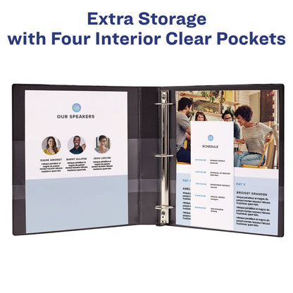 Heavy-Duty Non Stick View Binder with DuraHinge and Slant Rings, 3 Rings, 3" Capacity, 11 x 8.5, White, (5604)