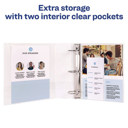 Economy View Binder with Round Rings , 3 Rings, 0.5" Capacity, 11 x 8.5, White, (5706)
