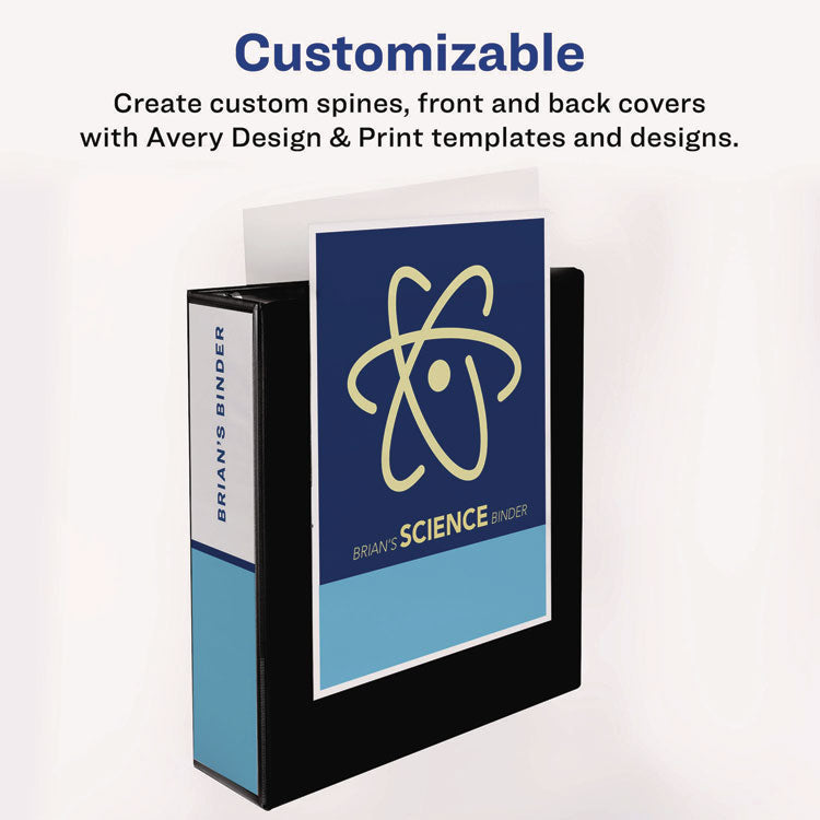 Heavy-Duty View Binder with DuraHinge and One Touch EZD Rings, 3 Rings, 1" Capacity, 11 x 8.5, Red