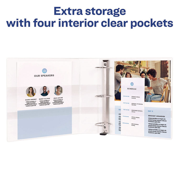Heavy-Duty View Binder with DuraHinge and One Touch EZD Rings, 3 Rings, 2" Capacity, 11 x 8.5, White