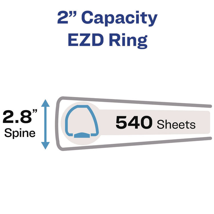 Heavy-Duty Non-View Binder with DuraHinge and One Touch EZD Rings, 3 Rings, 2" Capacity, 11 x 8.5, Maroon