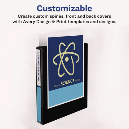 Heavy-Duty View Binder with DuraHinge and One Touch EZD Rings, 3 Rings, 1" Capacity, 11 x 8.5, Black