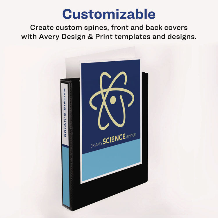 Heavy-Duty View Binder with DuraHinge and One Touch EZD Rings, 3 Rings, 1" Capacity, 11 x 8.5, Navy Blue