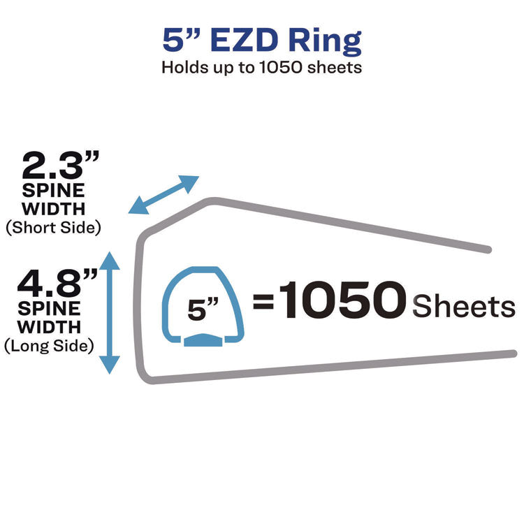 Heavy-Duty View Binder with DuraHinge and Locking One Touch EZD Rings, 3 Rings, 5" Capacity, 11 x 8.5, Purple