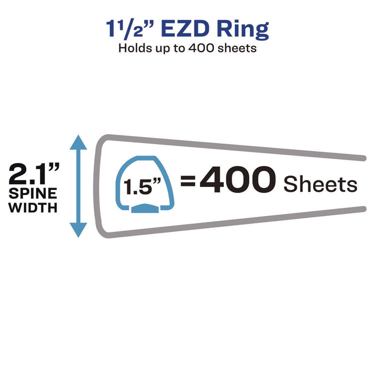 Heavy-Duty Non-View Binder with DuraHinge and One Touch EZD Rings, 3 Rings, 1.5" Capacity, 11 x 8.5, Black