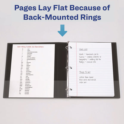 Heavy-Duty Non-View Binder with DuraHinge and One Touch EZD Rings, 3 Rings, 1.5" Capacity, 11 x 8.5, Black
