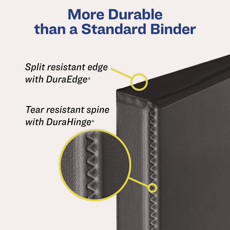 Heavy-Duty Non-View Binder with DuraHinge and One Touch EZD Rings, 3 Rings, 1" Capacity, 11 x 8.5, Black