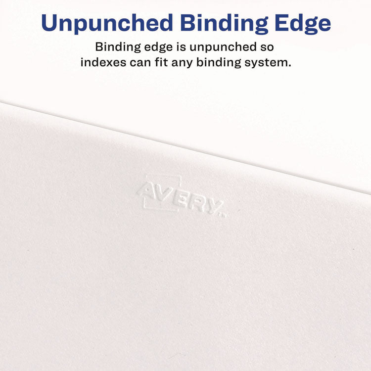 Preprinted Legal Exhibit Side Tab Index Dividers, Avery Style, 10-Tab, 7, 11 x 8.5, White, 25/Pack