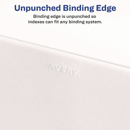 Preprinted Legal Exhibit Side Tab Index Dividers, Avery Style, 10-Tab, 7, 11 x 8.5, White, 25/Pack