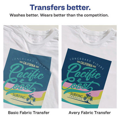 Fabric Transfers, 8.5 x 11, White, 12/Pack