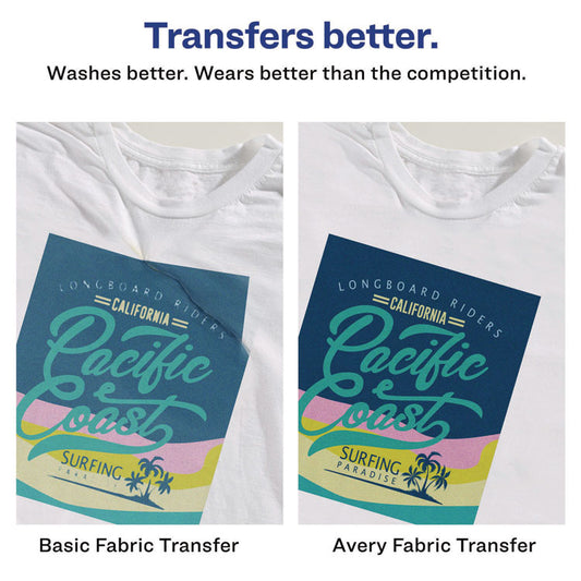 Fabric Transfers, 8.5 x 11, White, 12/Pack