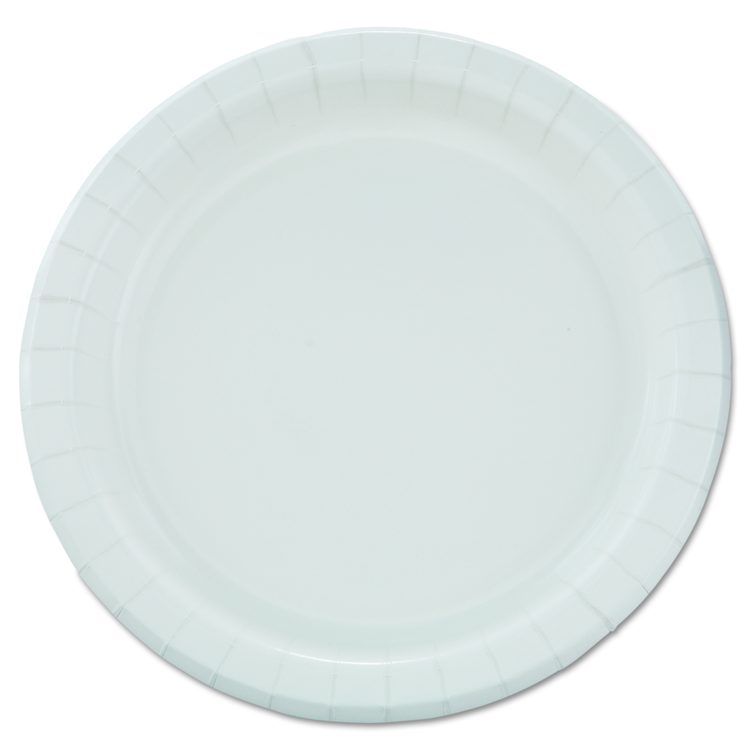 Bare Eco-Forward Clay-Coated Paper Dinnerware, ProPlanet Seal, Mediumweight, Plate, 8.5" dia, White, 125/Pack, 4 Packs/Carton
