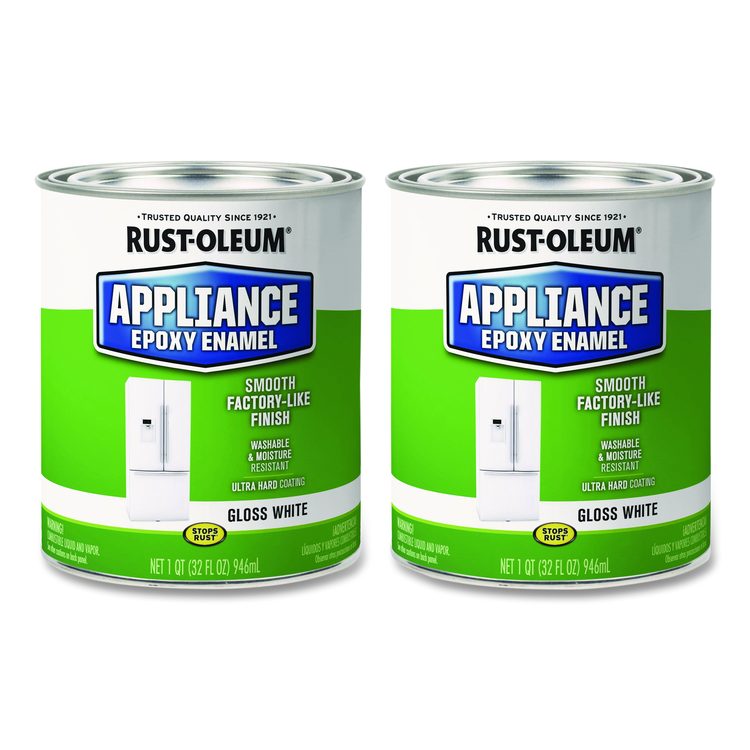 Appliance Epoxy Gloss Paint, Gloss White, 1 qt Bucket/Pail, 2/Carton