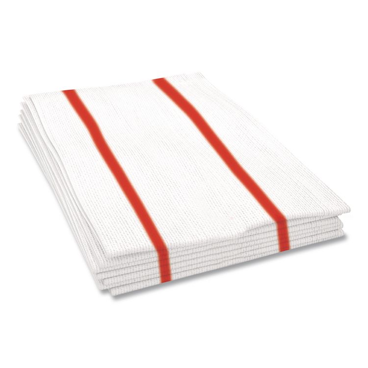 Antimicrobial Foodservice Wipers, 1-Ply, 12 x 21, Red/White, 150/Carton