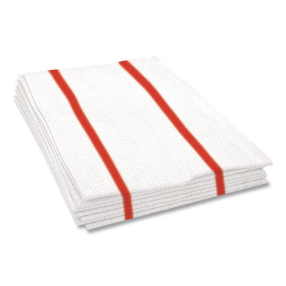 Antimicrobial Foodservice Wipers, 1-Ply, 12 x 21, Red/White, 150/Carton