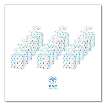 Hydrospun Wipers, 1-Ply, 12 x 13, White, 50/Bag, 18 Bags/Carton