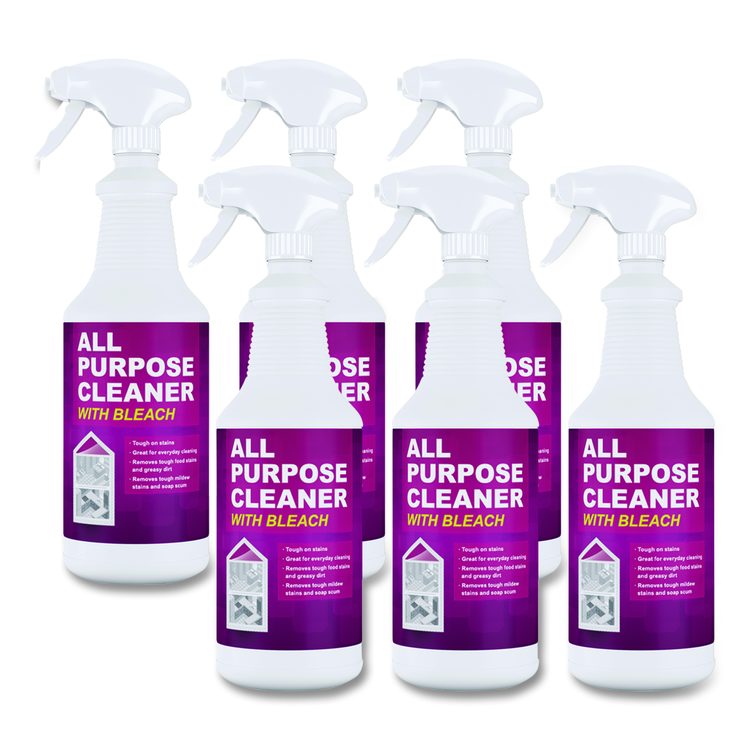 All Purpose Cleaner with Bleach, 32 oz Bottle, 6/Carton