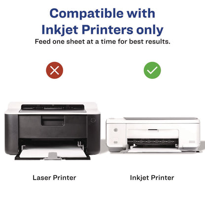 Printable Postcards, Inkjet, 80 lb, 4 x 6, Matte White, 100 Cards, 2 Cards/Sheet, 50 Sheets/Box