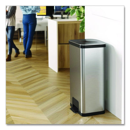 Step Pedal Trash Can with AirStep Technology, 18 gal, Stainless Steel, Silver