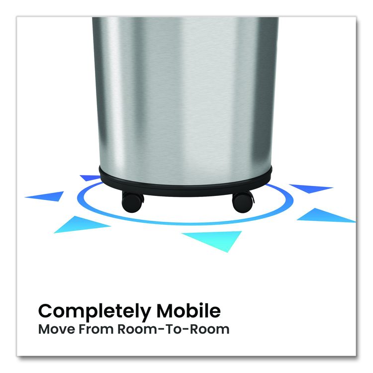 Extra-Large Sensor Trash Can with Wheels, 18 gal, Plastic/Stainless Steel