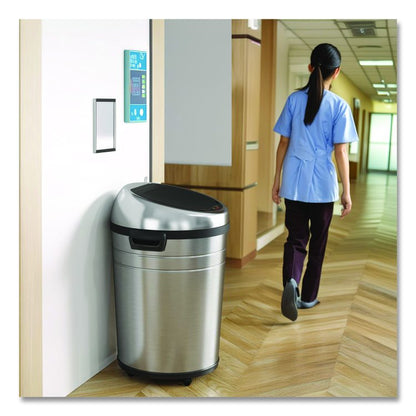 Extra-Large Sensor Trash Can with Wheels, 18 gal, Plastic/Stainless Steel