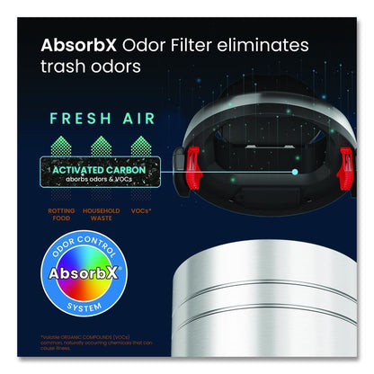 Extra-Large Sensor Trash Can with Wheels, 18 gal, Plastic/Stainless Steel