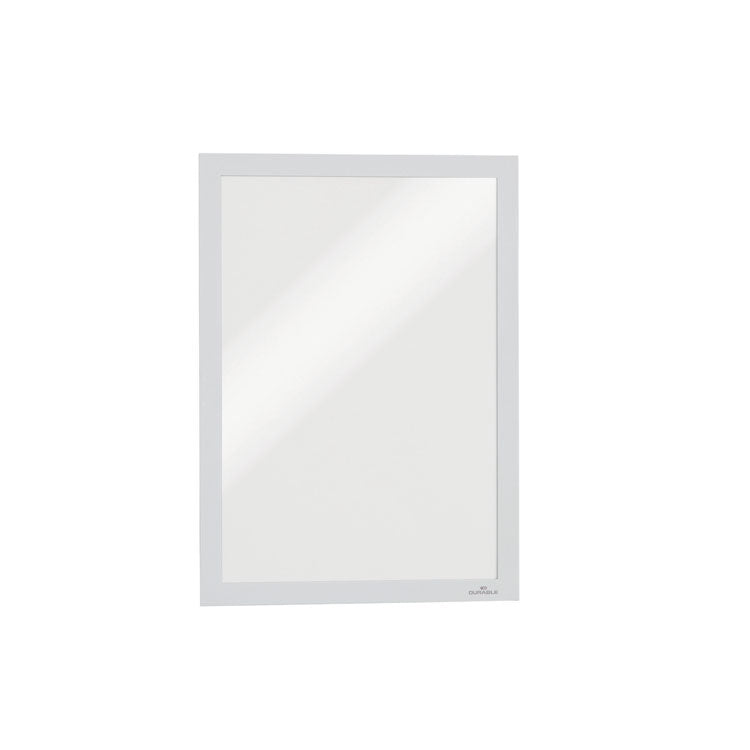 Infoframe DURAFRAME Self Adhesive Double Sided Sign Holder, 9.5 x 12, White Frame, 2/Pack