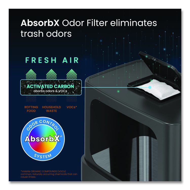 Dual Push Door Trash Can, 24 gal, Stainless Steel, Silver/Black