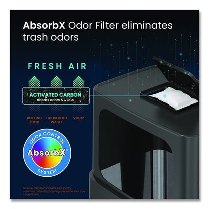 Dual Push Door Trash Can, 24 gal, Stainless Steel, Silver/Black