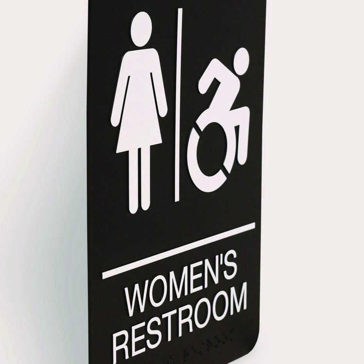 ADA Sign, Women's Restroom, 6 x 9, Black Face, White Graphics