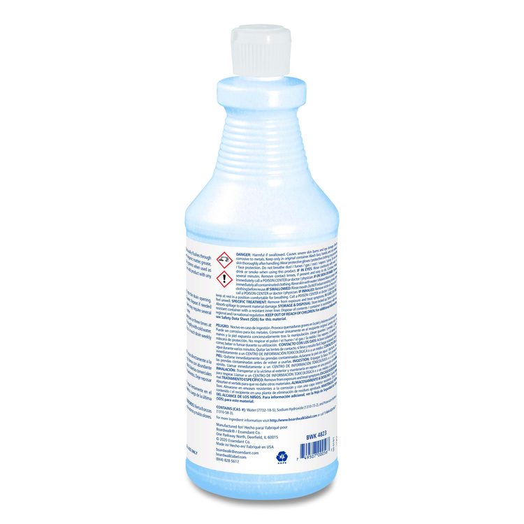 Industrial Strength Alkaline Drain Cleaner and Clog Remover, 32 oz Bottle, 12/Carton