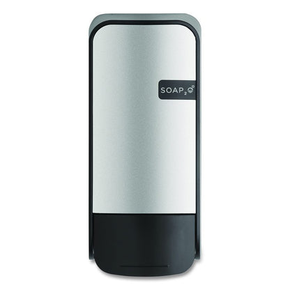 Wall-Mounted Dispenser, 1,000 mL, 5 x 5 x 11, Black/Faux Stainless Steel