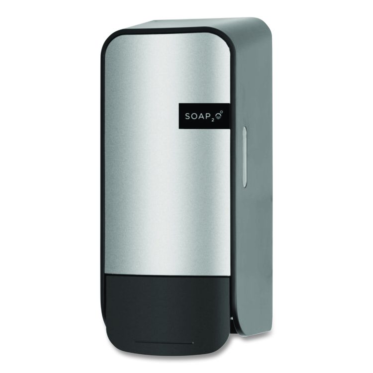 Wall-Mounted Dispenser, 1,000 mL, 5 x 5 x 11, Black/Faux Stainless Steel