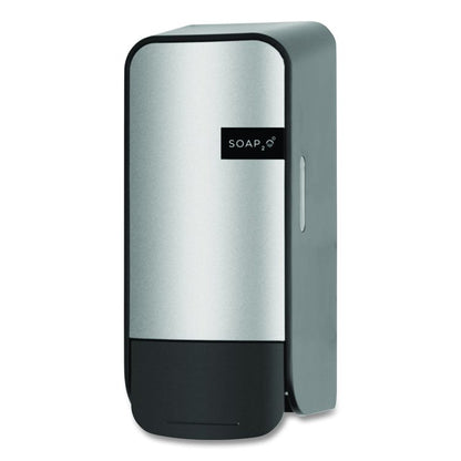 Wall-Mounted Dispenser, 1,000 mL, 5 x 5 x 11, Black/Faux Stainless Steel