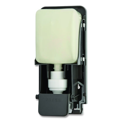 Wall-Mounted Dispenser, 1,000 mL, 5 x 5 x 11, Black/Faux Stainless Steel