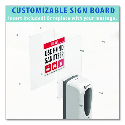 Sanitizer Dispenser, 1,000 mL, 13 x 11.5 x 63, Silver