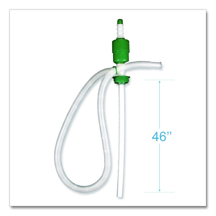 Drum Pump, 5 gpm, Plastic, 46" Tall, Clear