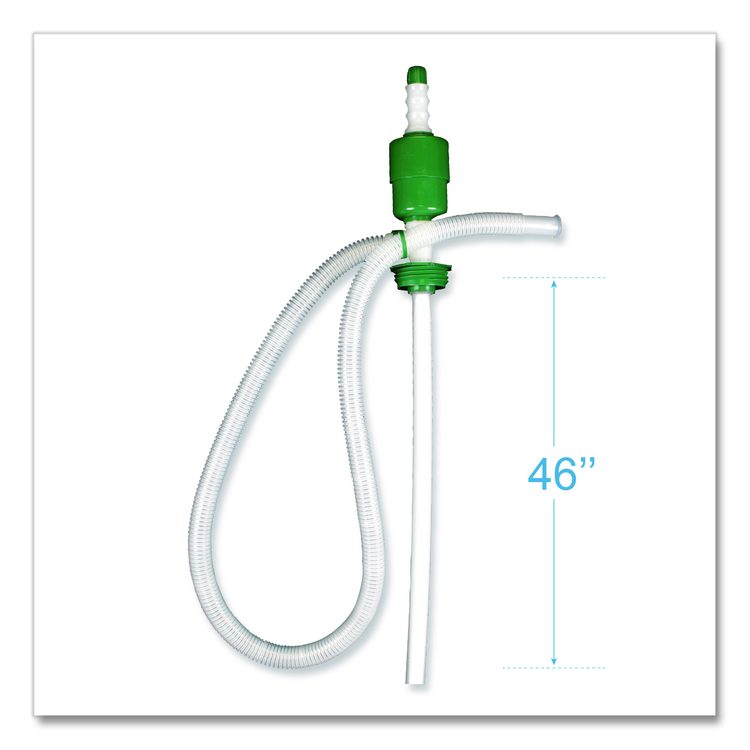 Drum Pump, 5 gpm, Plastic, 46" Tall, Clear, 25/Carton