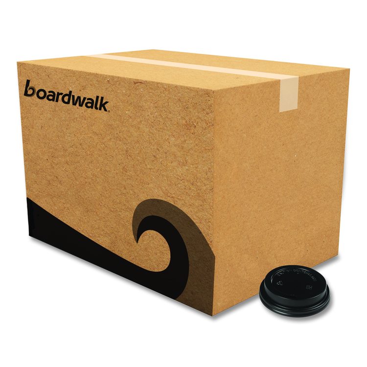 Hot Cup Lids, Fits 10 oz to 20 oz Hot Cup, Plastic, Black, 1,000/Carton