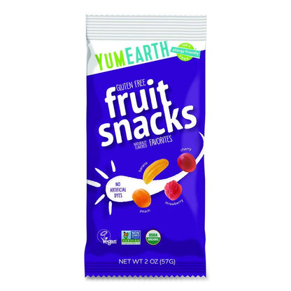 Organic Fruit Snacks, Assorted Flavors, 2 oz Bag, 12/Carton